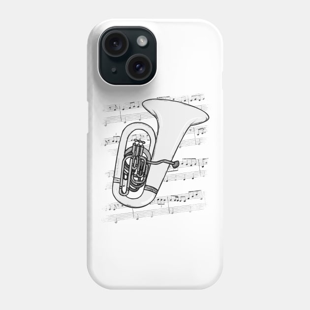 Tuba Player Tubaist Brass Musician Phone Case by doodlerob