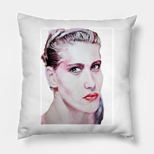 Glamorous Woman Watercolor Painting Pillow