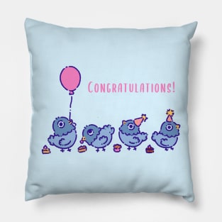 Pigeons having a party Pillow