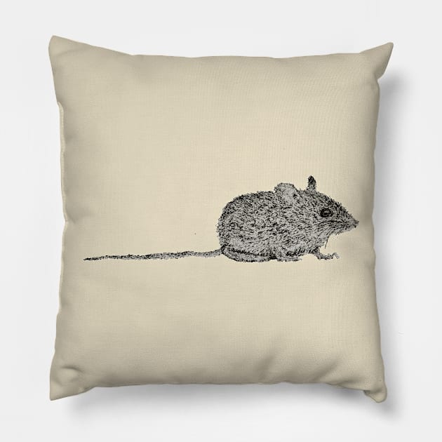 Dotwork Mouse Art Print Pillow by DrawWithSacha