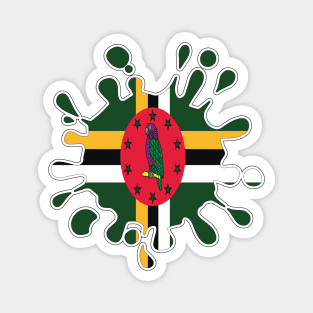 Dominica National Flag Paint Splash Magnet