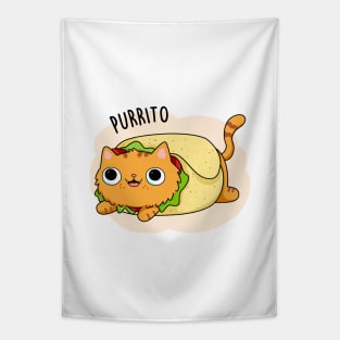 Purrito Cute Burrito Cat Pun Tapestry