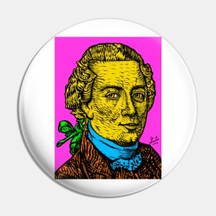 IMMANUEL KANT ink and acrylic portrait Pin