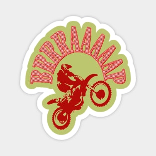 Brrraaaaap Dirtbike Motocross Design In Red Magnet