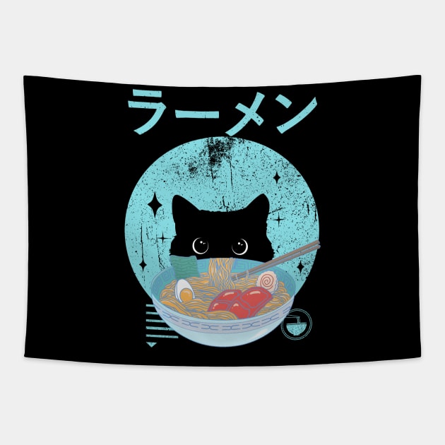 cat ramen Tapestry by Youssef El aroui