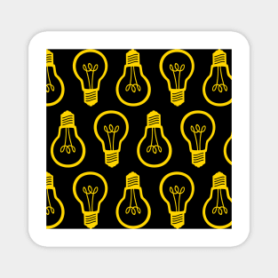 Lightbulb Yellow Pattern Magnet