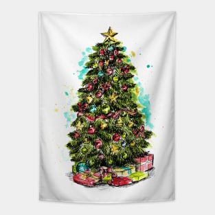 Colorful Christmas tree Tapestry