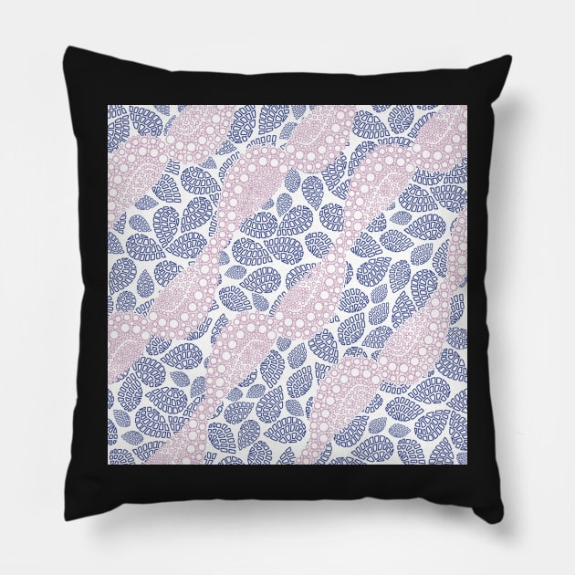 Wavy Paisley Polka Dots | Violet n’ Lavender Digital Illustration Pillow by cherdoodles