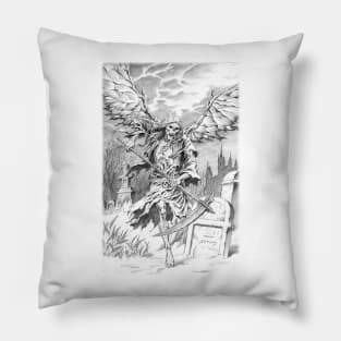 Grim Reaper Lineart Pillow