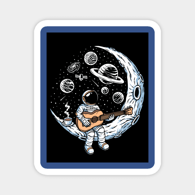 astronaut playing guitar 4 Magnet by whodi sease