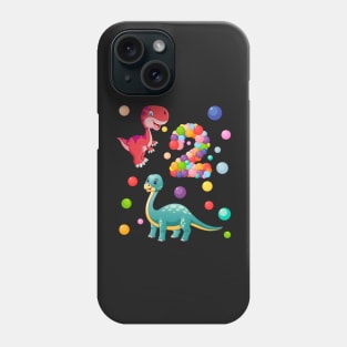 2nd Birthday Dinosaurs and bubbles Phone Case