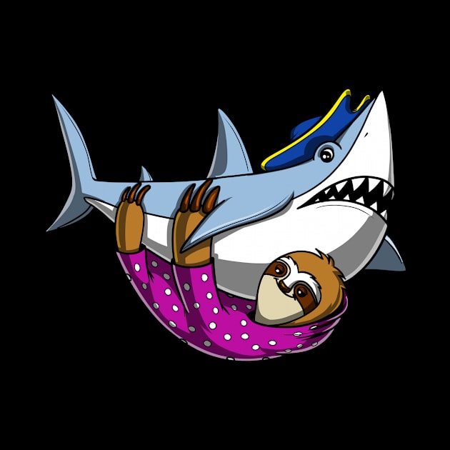 Sloth Riding Shark Pirate by underheaven