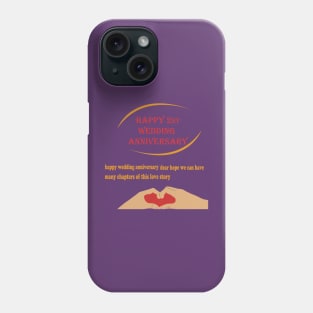 t shirt happy 2st wedding anniversary Phone Case