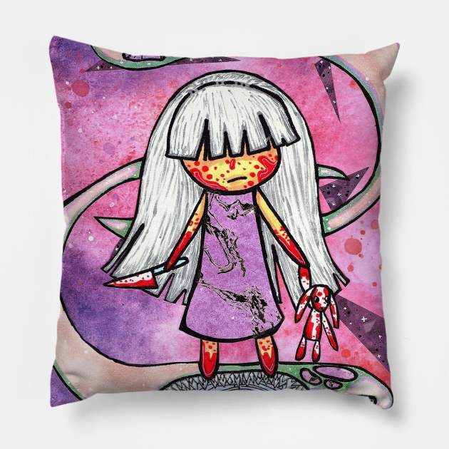 Pastel Goth GIrl Pillow by nannonthehermit
