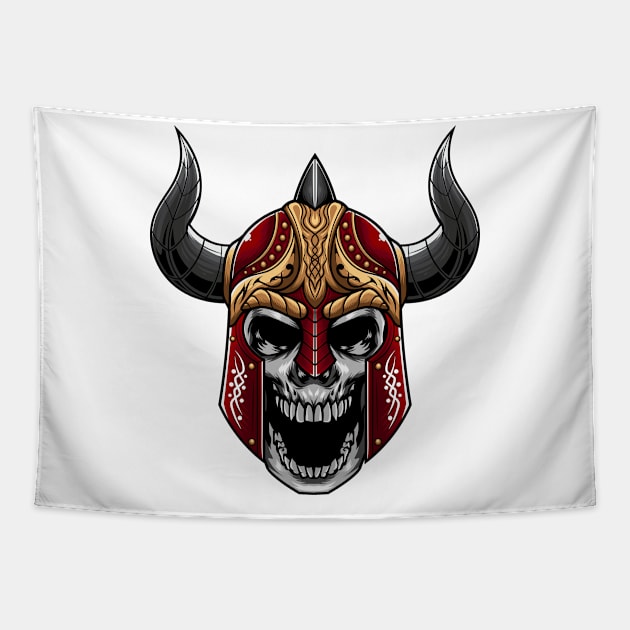 Viking Skull 2.5 Tapestry by Harrisaputra