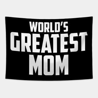 World's Greatest Mom White Bold Tapestry