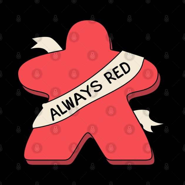 Always Red Meeple Board Game by pixeptional