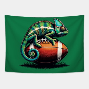 Chameleon on football Tapestry