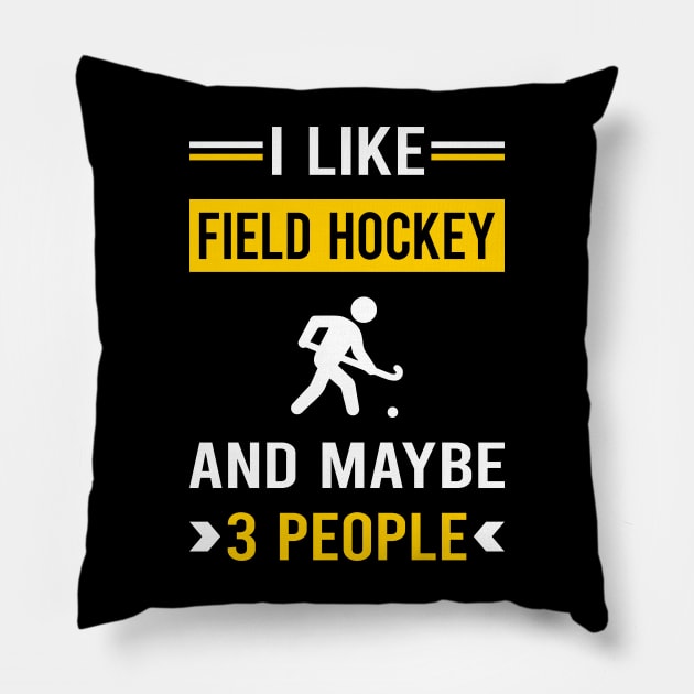 3 People Field Hockey Pillow by Good Day