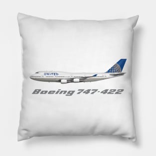 United Airlines 747-400 Merger Livery Shirt Version Pillow