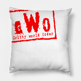 Gritty World Order (Red Design) Pillow