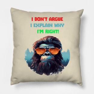 I DON'T ARGUE, I EXPLAIN WHY I'M RIGHT! Pillow