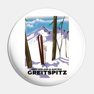 Greitspitz Switzerland & Austria Ski poster Pin