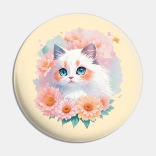 Celestial Purrfection: Ragdoll's Beauty Shines in Fantasy Art Pin