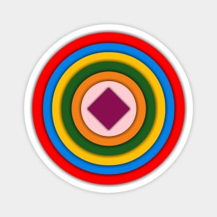Circles in Circle 3d Rainbow Circle Art Design Magnet