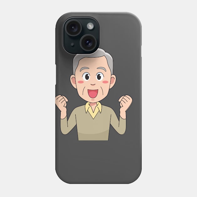 Cute Energetic Grandpa Phone Case by teegear