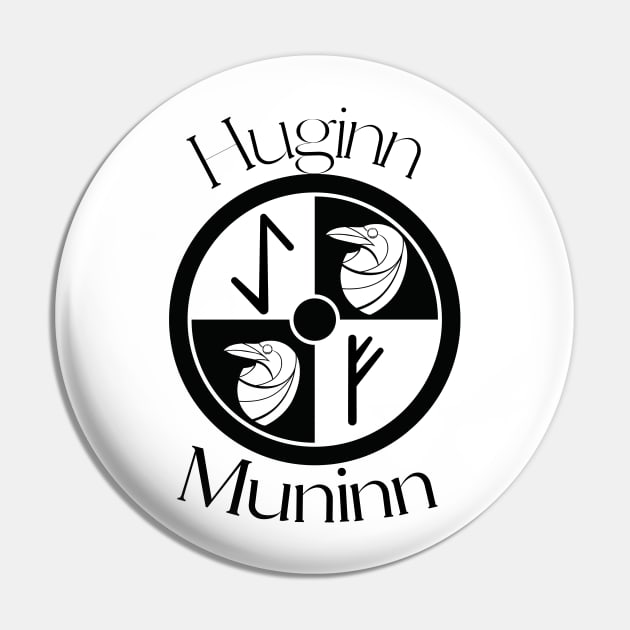 Huginn and Muninn Shield Pin by GrafDot