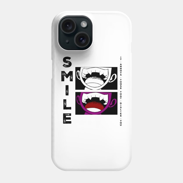 Smile Slogan Graphic Tee Phone Case by Alaynsia Designs