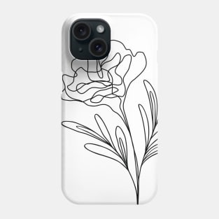 Wildflower Botanical Line Art | Elegant Floral Leaf Design Phone Case