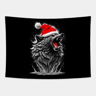 Santa Wolf Tapestry