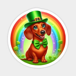 Lucky St Patrick's Dachshund Magnet