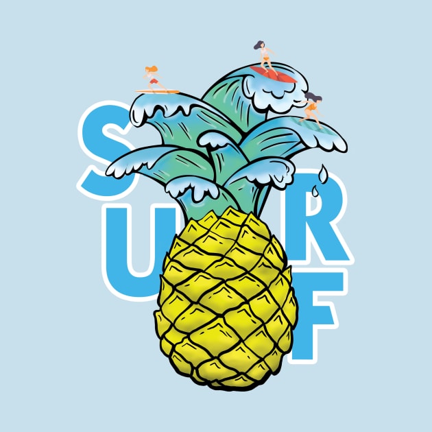 PINEAPPLE SURF TEES by Margariteee