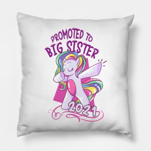 Unicorn  Big Sister 2021 announcing pregnancy Pillow