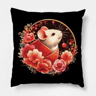 Chinese Zodiac Year of the Rat Pillow