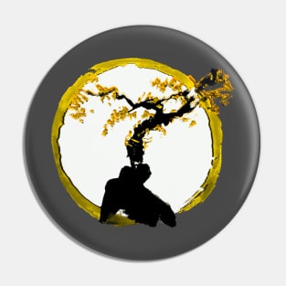 gold and yellow tree of success - Enso circle inspired bonsai tree gift Pin