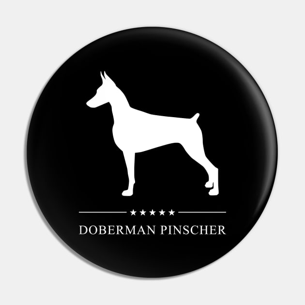 Doberman Pinscher Dog White Silhouette Pin by millersye