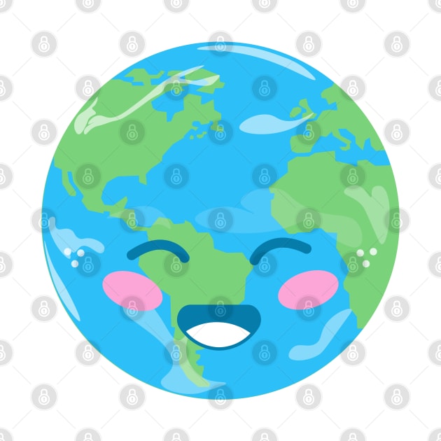 Kawaii Earth - Cute Earth by KawaiSticker