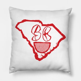 Grunge Heads South Carolina Smiling Face Pillow