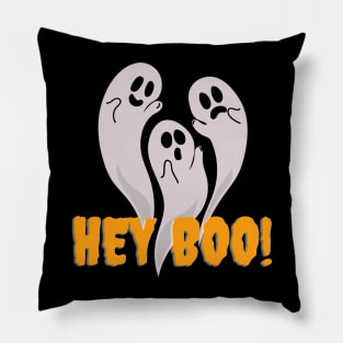 Hey Boo | Funny Halloween Art Theme | Spooky Ghost Greeting | Holiday Gifts Pillow