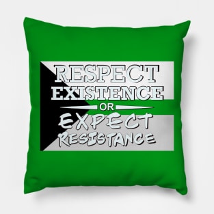 Respect Exsistence or Expect Resistance, Demiromantic Pride Flag Pillow