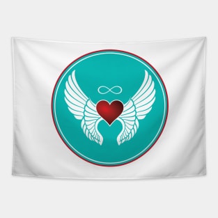 Infinity Flying Heart Tapestry