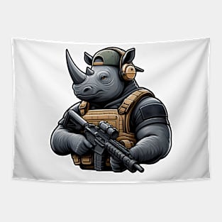 Tactical Rhino Tapestry