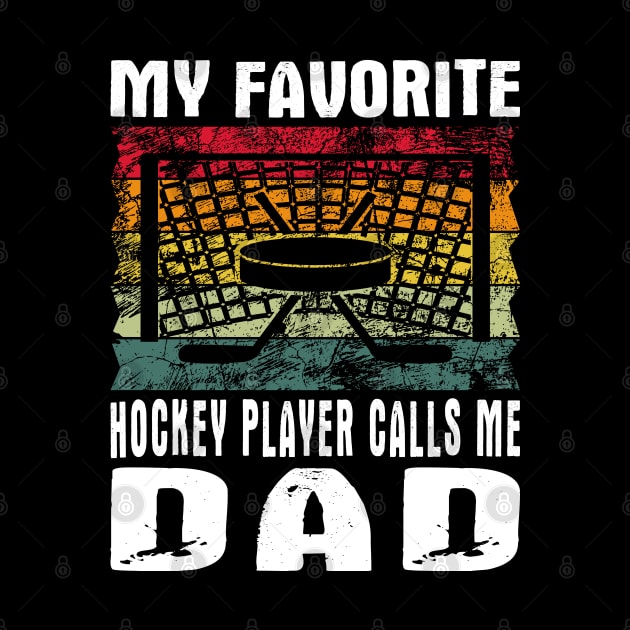 My Favorite Hockey Player Dad Vintage Text by JaussZ