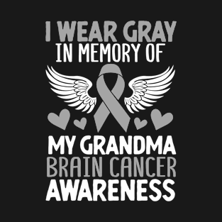 I Wear Gray for My Grandma Brain Tumor Disease Glioblastoma T-Shirt