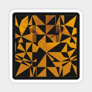 Golden yellow geometric pattern Magnet