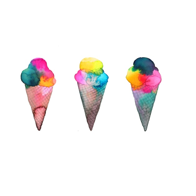 Colorful Ice Cream Cones by ninoladesign